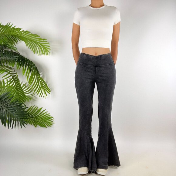 Vintage Earthbound Gray Boho Fairy Grunge Hippie Flared Bell Bottom Pants / S - Picture 4 of 7